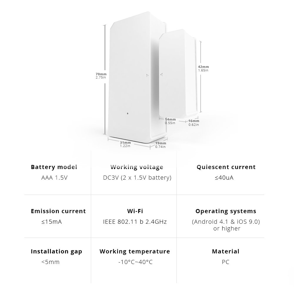 SONOFF DW2-Wi-Fi – Wireless Door/Window Sensor - Image 2